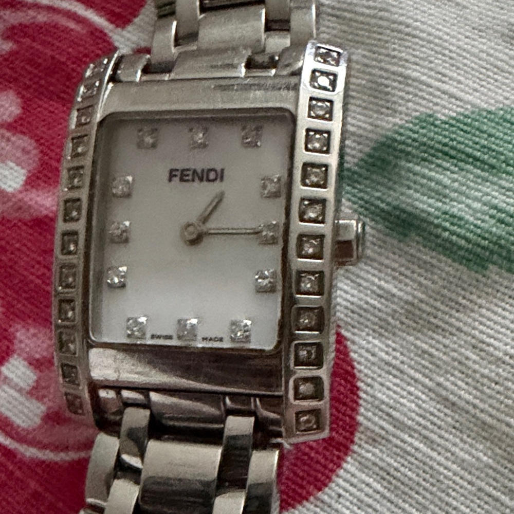 Fendi Silver Square-Faced Watch - image 5